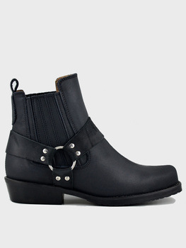 Skórzane buty motocyklowe KST czarne crazy