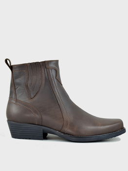 Męskie Skórzane Kowbojki wz 680 Crazy brąz bez pasków