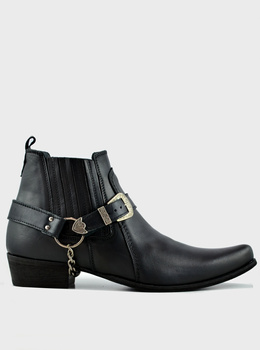 Męskie Skórzane Kowbojki Desque Czarne 1220