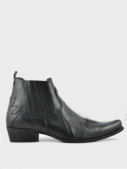 Męskie Skórzane Kowbojki Desque Czarne 1222 bez łańcucha