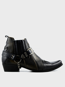 Męskie Skórzane Kowbojki Desque Brązowe 1222/1