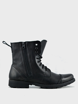 Męskie Skórzane Sztyblety ELEGANT Czarne